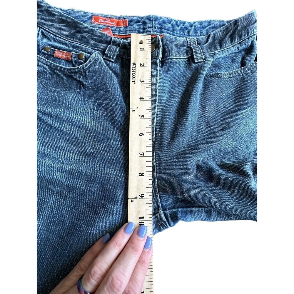 Faconnable Jeans Size 4 Bootcut Straight Blue Black Denim 100% Cotton #O2-5 - Picture 8 of 13